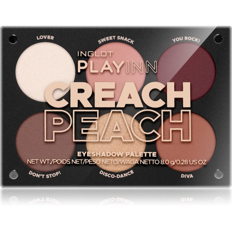 Inglot PlayInn Eyeshadow Palette paletka očních stínů odstín Creach Peach 8 g - parfo.cz