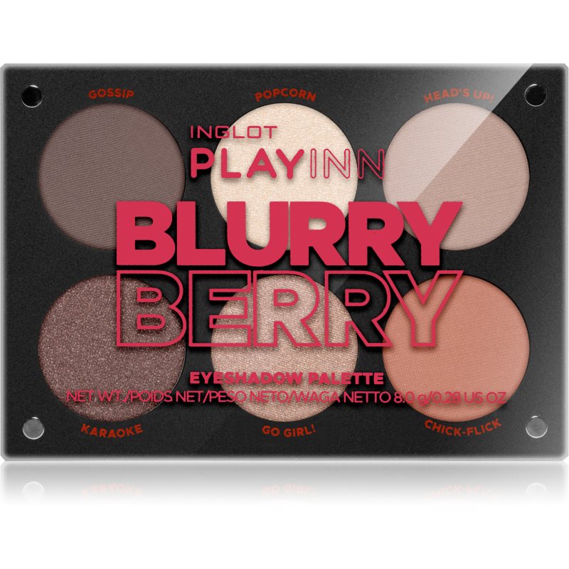 Inglot PlayInn Eyeshadow Palette paletka očních stínů odstín Blurry Berry 8 g - parfo.cz