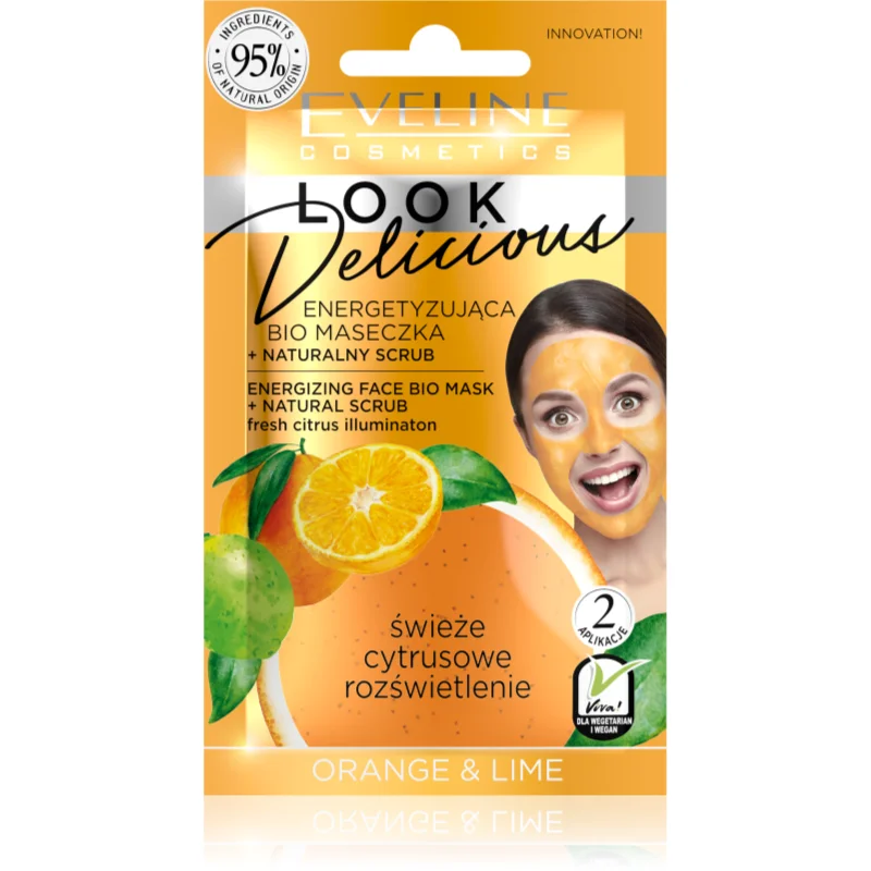 Eveline Cosmetics Look Delicious Orange & Lime hydratační a rozjasňující maska s peelingovým efektem 10 ml - parfo.cz