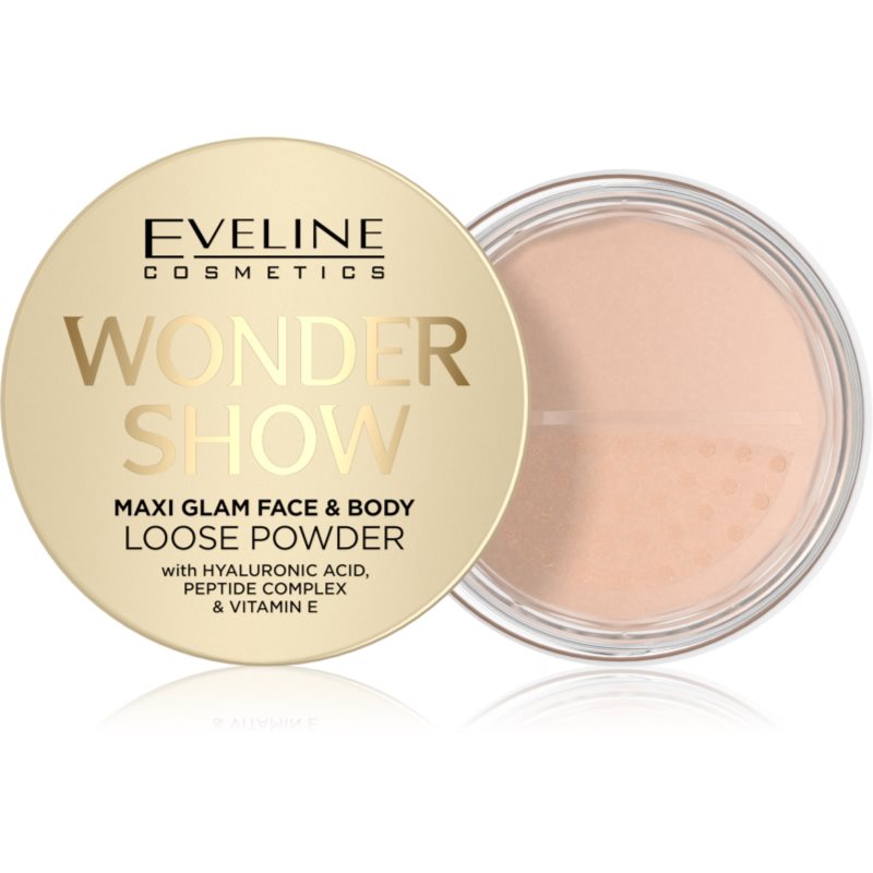 Eveline Cosmetics Wonder Show rozjasňující sypký pudr na obličej a tělo Maxi Glam 6 g - parfo.cz