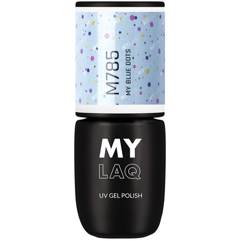 MYLAQ UV Gel Polish gelový lak na nehty odstín My Blue Dots 5 ml - parfo.cz