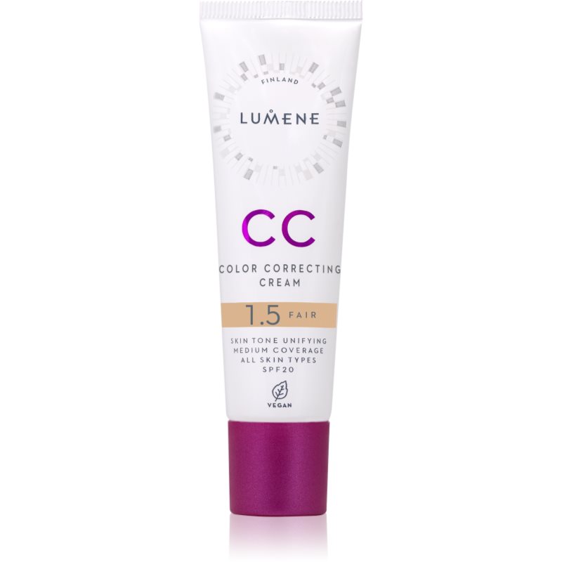 Lumene Color Correcting CC krém pro jednotný tón pleti SPF 20 odstín 1.5 Fair 30 ml - parfo.cz