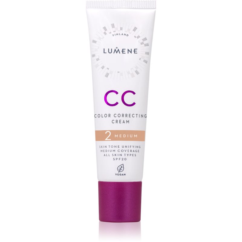 Lumene Color Correcting CC krém pro jednotný tón pleti SPF 20 odstín 2 Medium 30 ml - parfo.cz