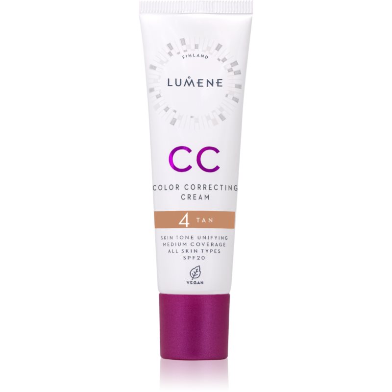 Lumene Color Correcting CC krém pro jednotný tón pleti SPF 20 odstín 4 Tan 30 ml - parfo.cz