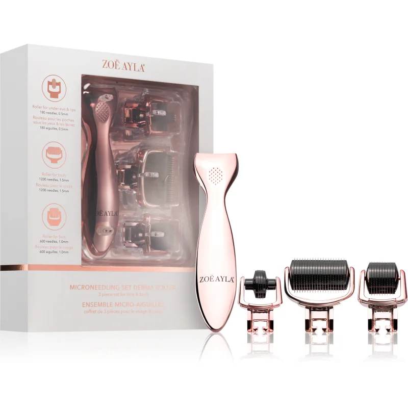 Zoë Ayla Micro-Needling Derma Roller Set mikrojehličkový aplikátor na obličej a tělo - parfo.cz