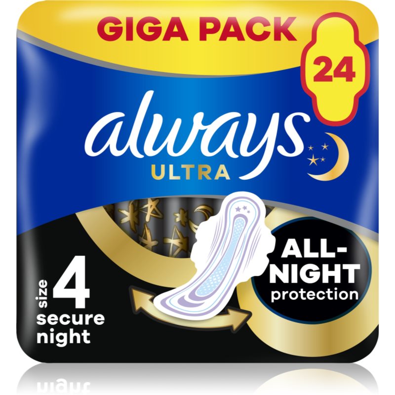 Always Ultra Secure Night vložky 24 ks - parfo.cz