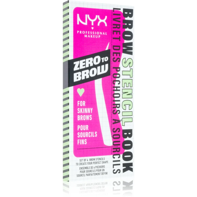 NYX Professional Makeup Zero To Brow Stencil Book šablony na obočí 01 Thin 4 ks - parfo.cz
