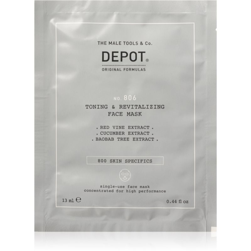 Depot No. 806 Toning & Revitalizing Face Mask revitalizační pleťová maska pro muže 12x13 ml - parfo.cz