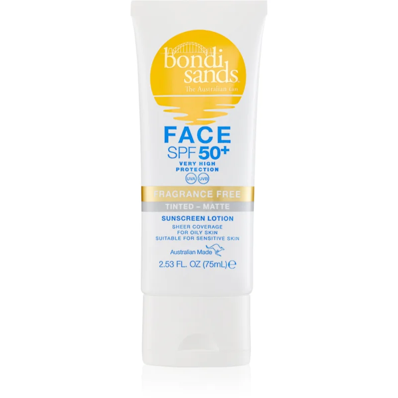 Bondi Sands SPF 50+ Face Fragrance Free ochranný tónovací krém na obličej pro matný vzhled SPF 50+ 75 ml - parfo.cz