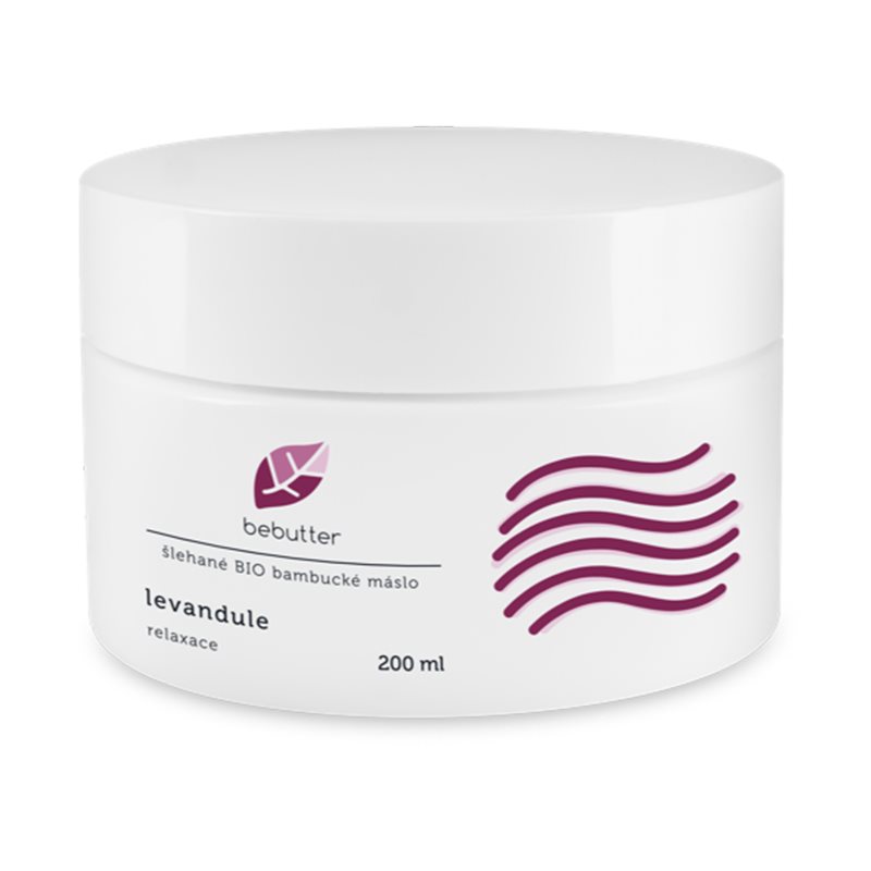 Bebutter Šlehané BIO bambucké máslo Levandule bambucké máslo pro zklidnění pokožky 200 ml - parfo.cz