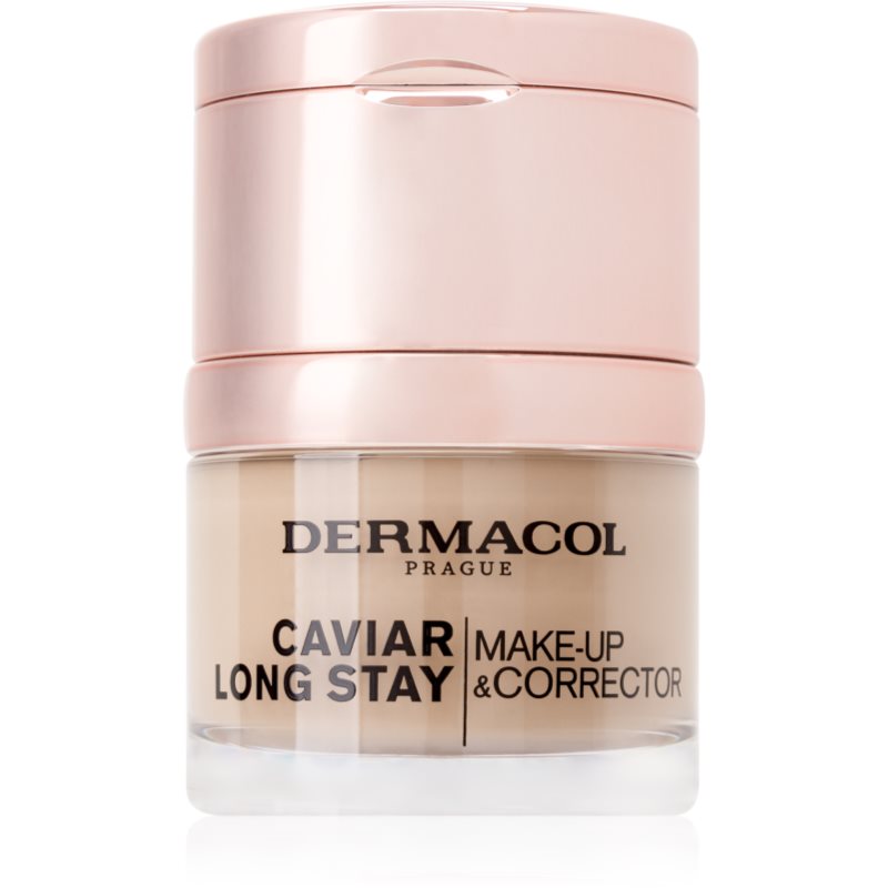 Dermacol Caviar Long Stay dlouhotrvající make-up s výtažky z kaviáru a zdokonalující korektor odstín Nude 30 ml - parfo.cz
