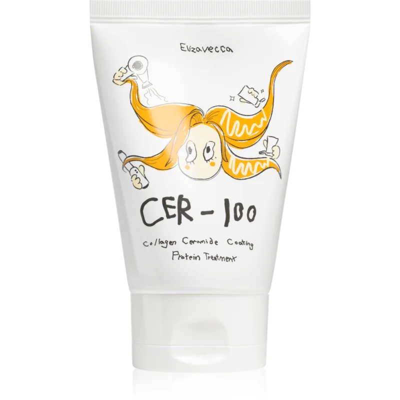 Elizavecca Cer-100 Collagen Ceramide Coating Protein Treatment kolagenová maska pro lesk a hebkost vlasů 100 ml - parfo.cz