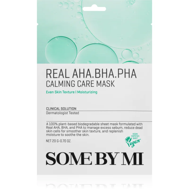 Some By Mi Clinical Solution AHA∙BHA∙PHA Calming Care Mask zklidňující plátýnková maska pro problematickou pleť 20 g - parfo.cz