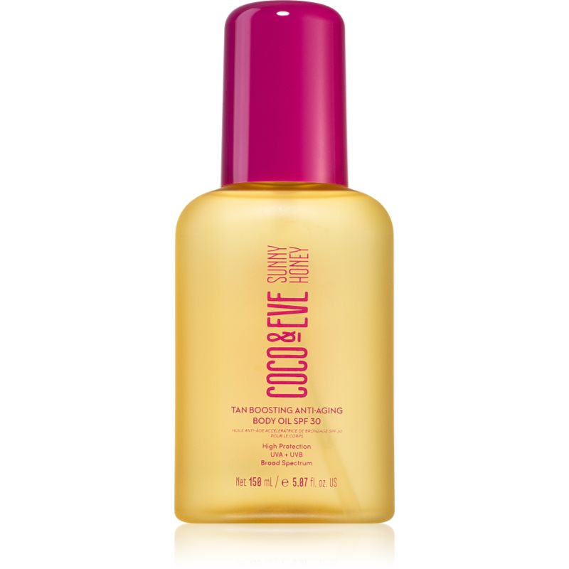 Coco & Eve Sunny Honey Tan Boosting Anti-Aging Body Oil SPF 30 ochranný olej urychlující opalování proti stárnutí pokožky SPF 30 150 ml - parfo.cz