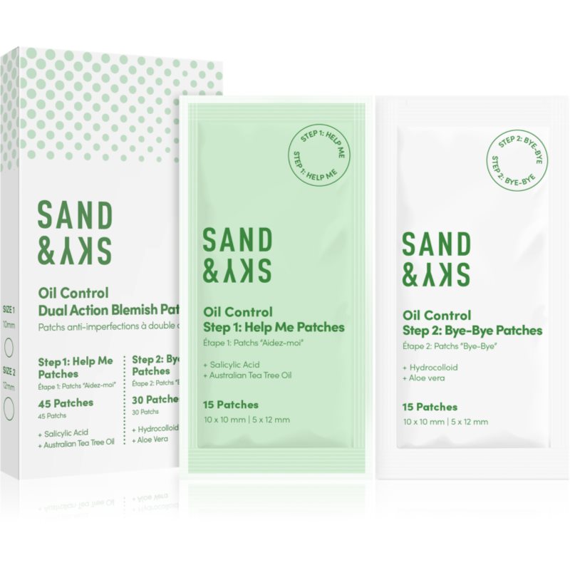 Sand & Sky Oil Control Dual Action Blemish Patches lokální péče proti akné 75 ks - parfo.cz