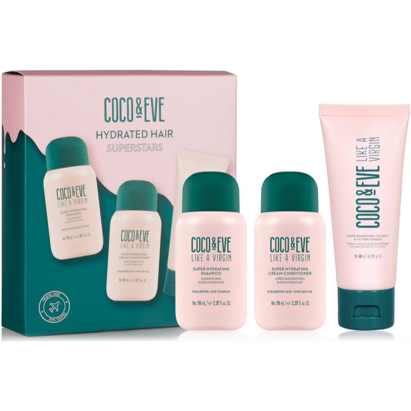 Coco & Eve Like A Virgin Hydrated Hair Superstars cestovní sada pro lesk a hebkost vlasů - parfo.cz