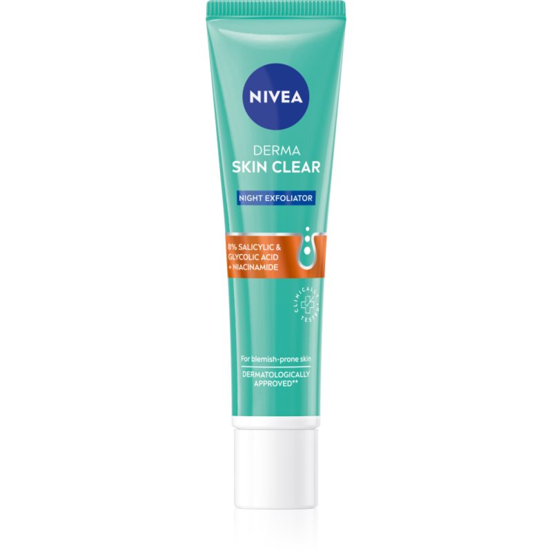 NIVEA Derma Skin Clear noční exfoliační pleťový peeling 40 ml - parfo.cz