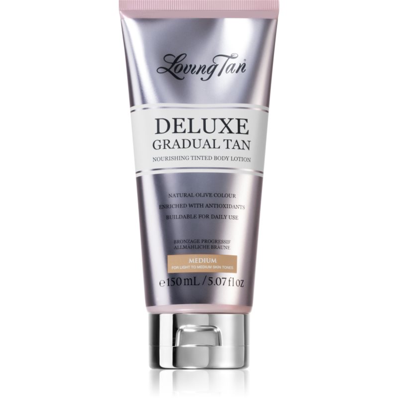 Loving Tan Deluxe Gradual Tan vyživující tělové mléko pro zvýraznění opálení odstín Medium 150 ml - parfo.cz