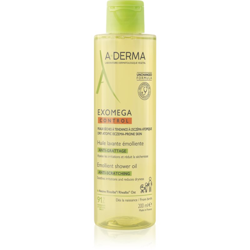 A-Derma Exomega Control Emollient Shower Oil zvláčňující sprchový olej pro suchou až atopickou pokožku 200 ml - parfo.cz