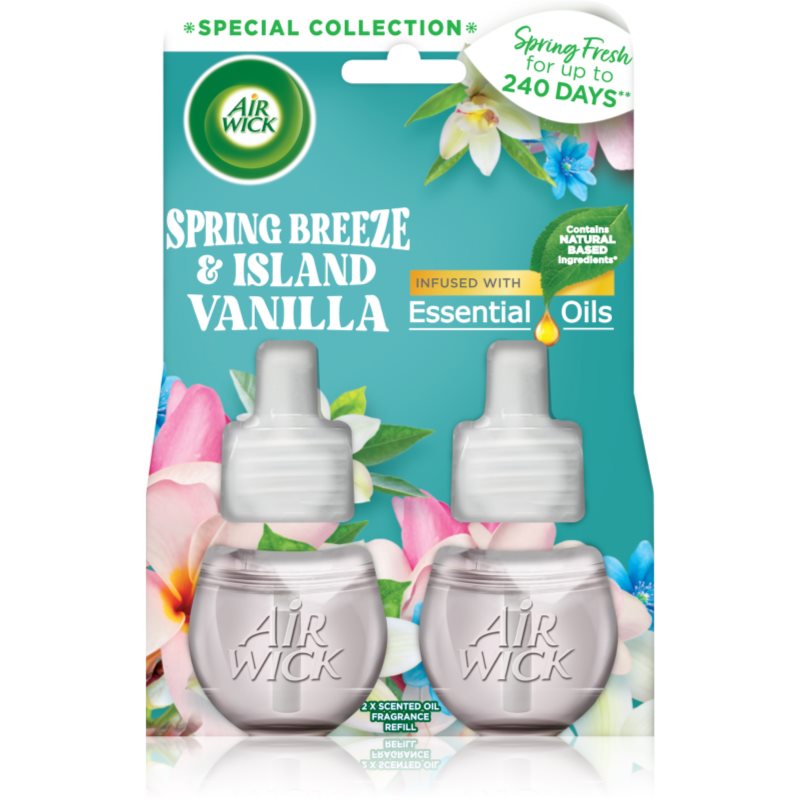 Air Wick Spring Fresh Spring Breeze & Island Vanilla elektrický osvěžovač vzduchu náhradní náplň 2x19 ml - parfo.cz