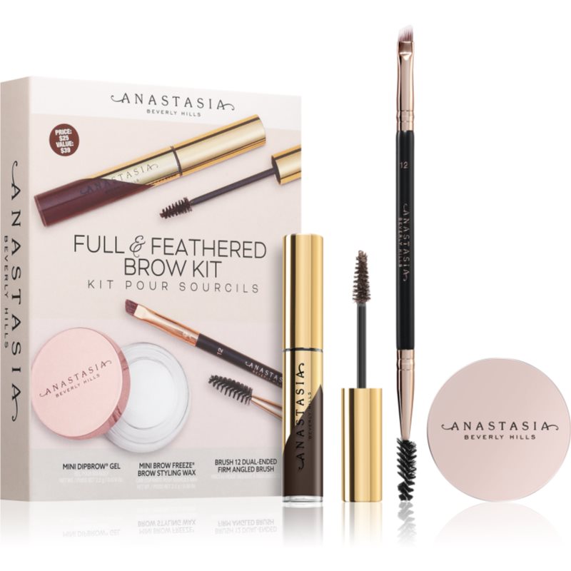 Anastasia Beverly Hills Full & Feathered Brow Kit Mini sada na obočí odstín Dark Brown - parfo.cz