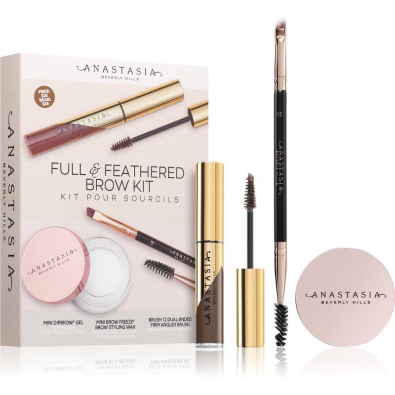 Anastasia Beverly Hills Full & Feathered Brow Kit Mini sada na obočí odstín Soft Brown - parfo.cz