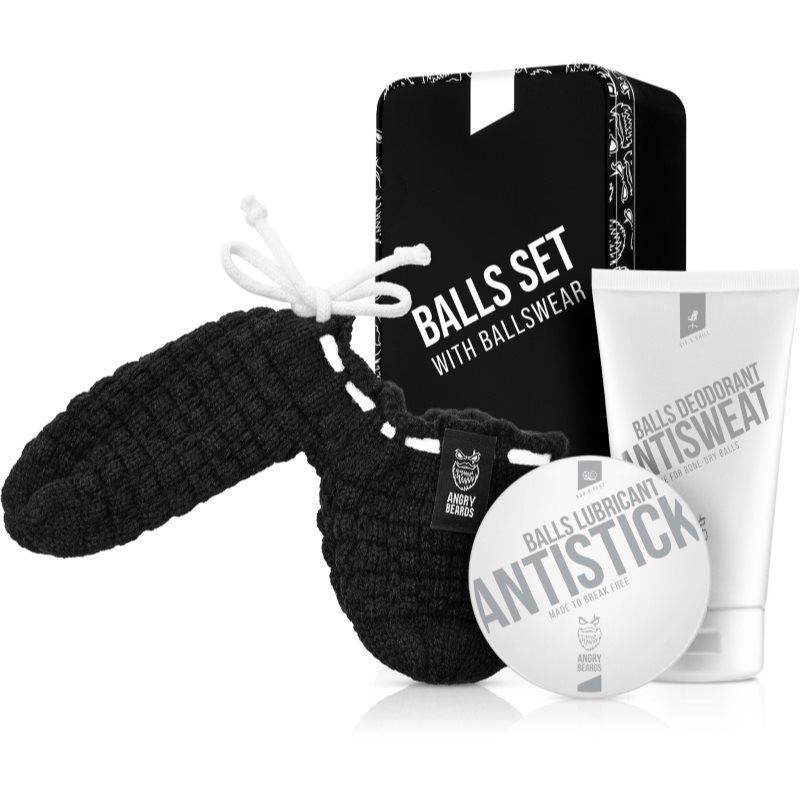 Angry Beards Antisweat & Antistick Balls Set dárková sada pro muže - parfo.cz