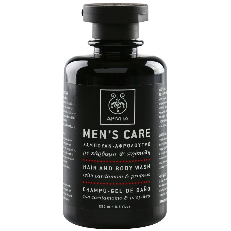 Apivita Men's Tonic Shampoo & Shower Gel Cardamom & Propolis šampon a sprchový gel 2 v 1 250 ml - parfo.cz