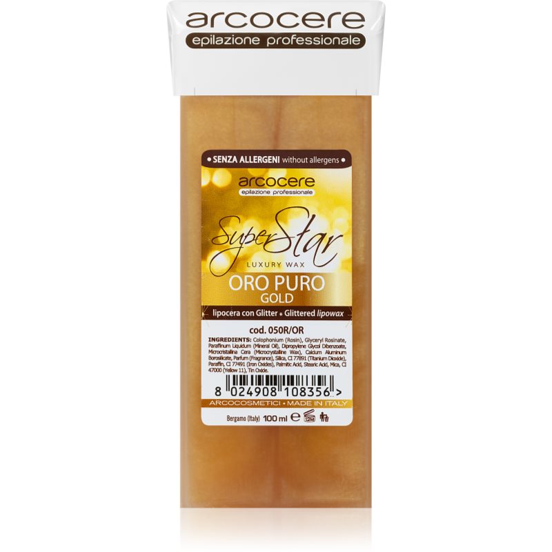 Arcocere Professional Wax Oro Puro Gold epilační vosk se třpytkami náhradní náplň 100 ml - parfo.cz