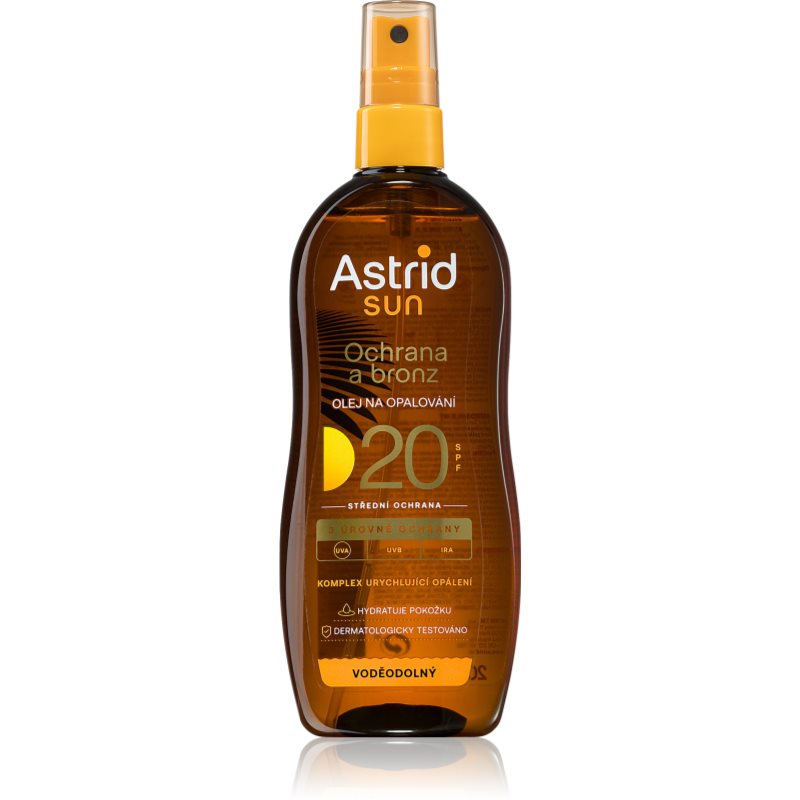 Astrid Sun olej na opalování pro intenzivní opálení SPF 20 200 ml - parfo.cz