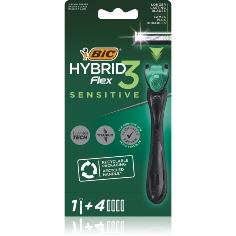 BIC FLEX3 Hybrid Sensitive holicí strojek + náhradní břity 4 ks - parfo.cz