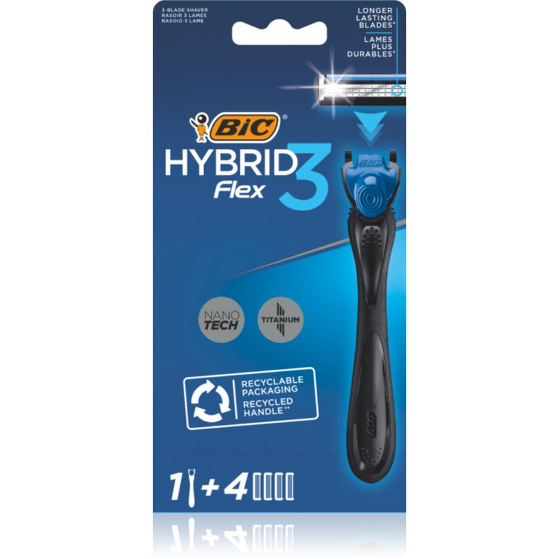 BIC FLEX3 Hybrid holicí strojek + náhradní břity 4 ks - parfo.cz