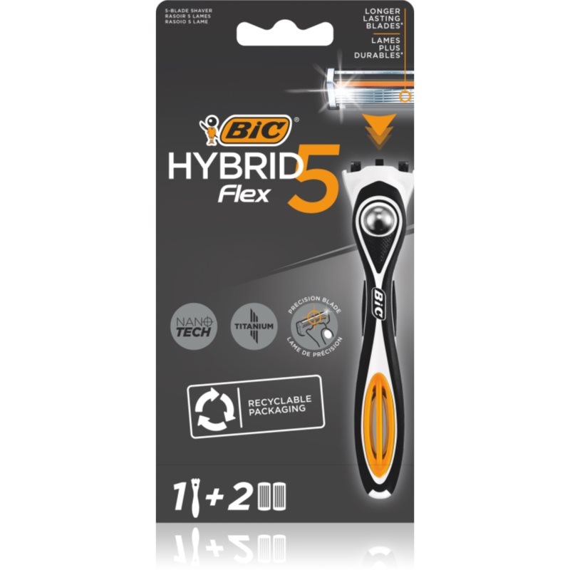 BIC FLEX5 Hybrid holicí strojek + náhradní břity 2 ks - parfo.cz