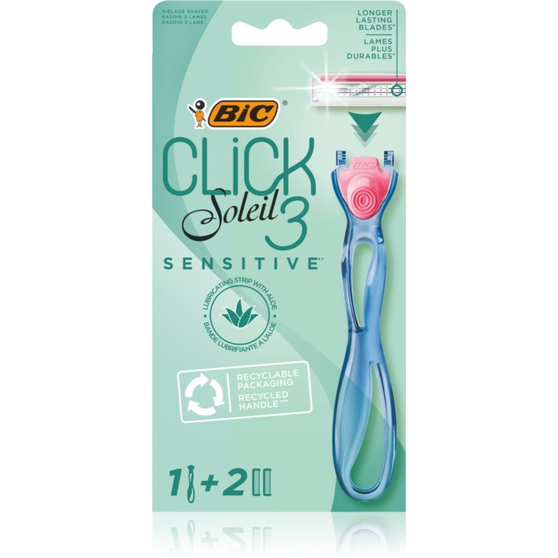 BIC Soleil Click Sensitive dámský holicí strojek + náhradní břity 2 ks - parfo.cz