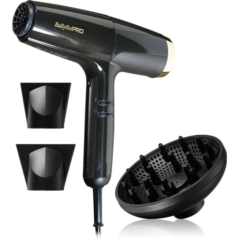 BaByliss PRO Falco Hair dryer BLACK & GOLD fén na vlasy s integrovanou ionizační funkci 1 ks - parfo.cz