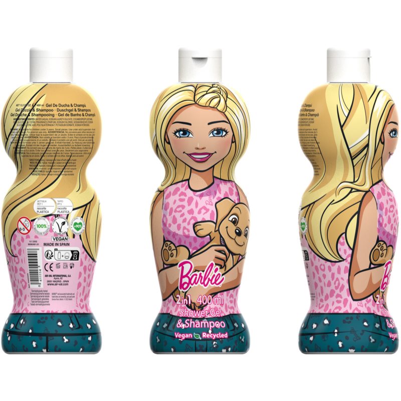 Barbie 2in1 jemný sprchový gel a šampon pro děti 400 ml - parfo.cz
