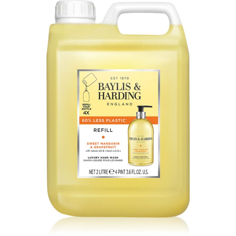 Baylis & Harding Sweet Mandarin & Grapefruit tekuté mýdlo na ruce náhradní náplň Refill 2000 ml - parfo.cz