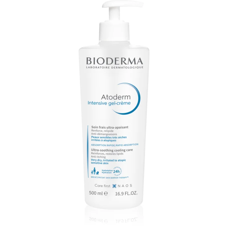 Bioderma Atoderm Intensive Gel-Cream zklidňující péče pro velmi suchou citlivou a atopickou pokožku 500 ml - parfo.cz