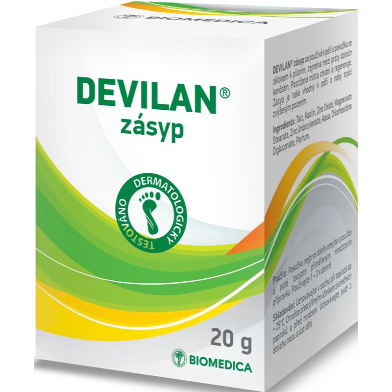 Biomedica Devilan zásyp na nohy 20 g - parfo.cz