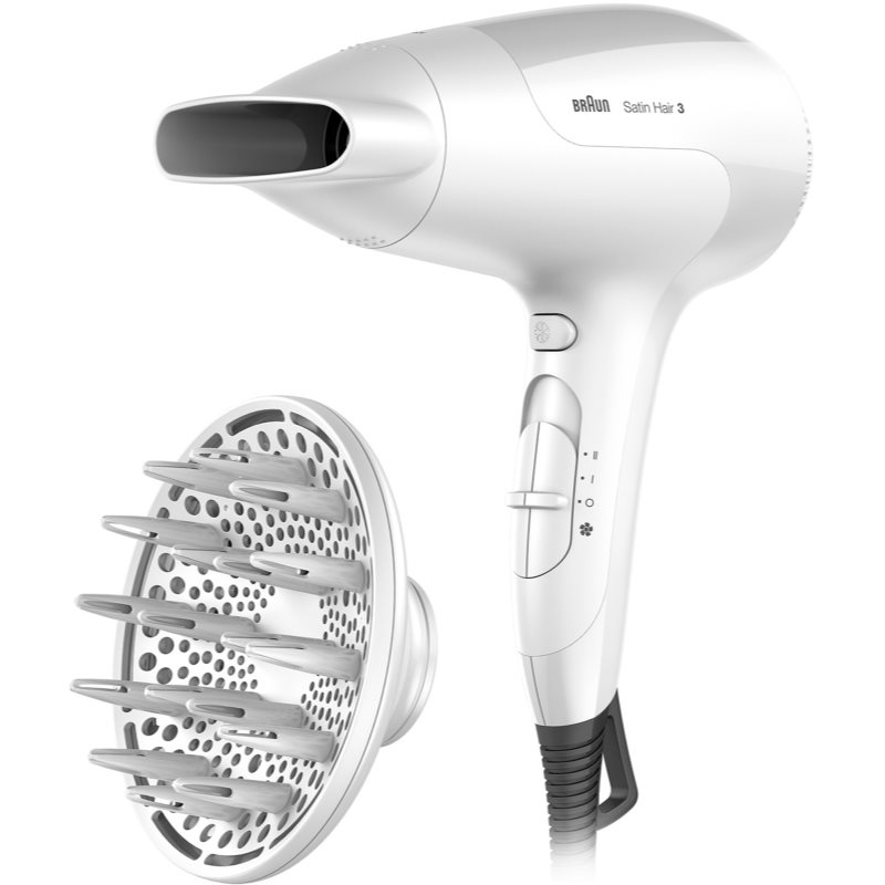 Braun Hair Care Satin Hair 3 HD 385 velmi výkonný ionizační fén na vlasy + difuzér 1 ks - parfo.cz