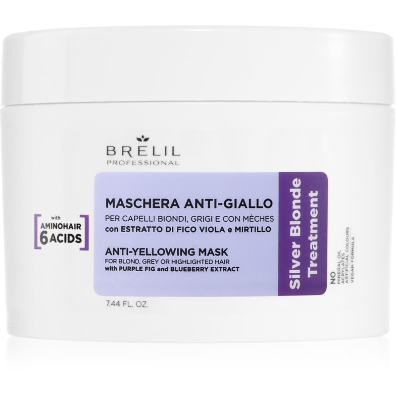 Brelil Professional Anti-yellowing Mask maska proti žlutým tónům pro blond a šedivé vlasy 220 ml - parfo.cz