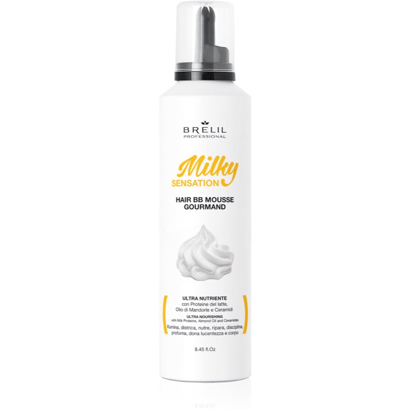 Brelil Professional Milky Sensation Hair BB Mousse hydratační pěna pro nepoddajné a krepatějící se vlasy 250 ml - parfo.cz