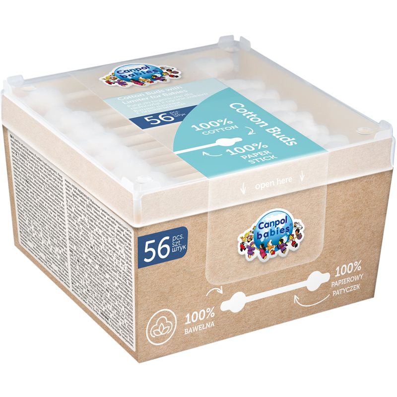 Canpol babies Hygiene vatové tyčinky pro děti 56 ks - parfo.cz