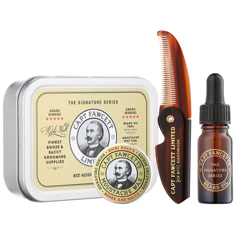 Captain Fawcett Ricki Hall´s Booze & Baccy Grooming Kit dárková sada na vousy pro muže - parfo.cz