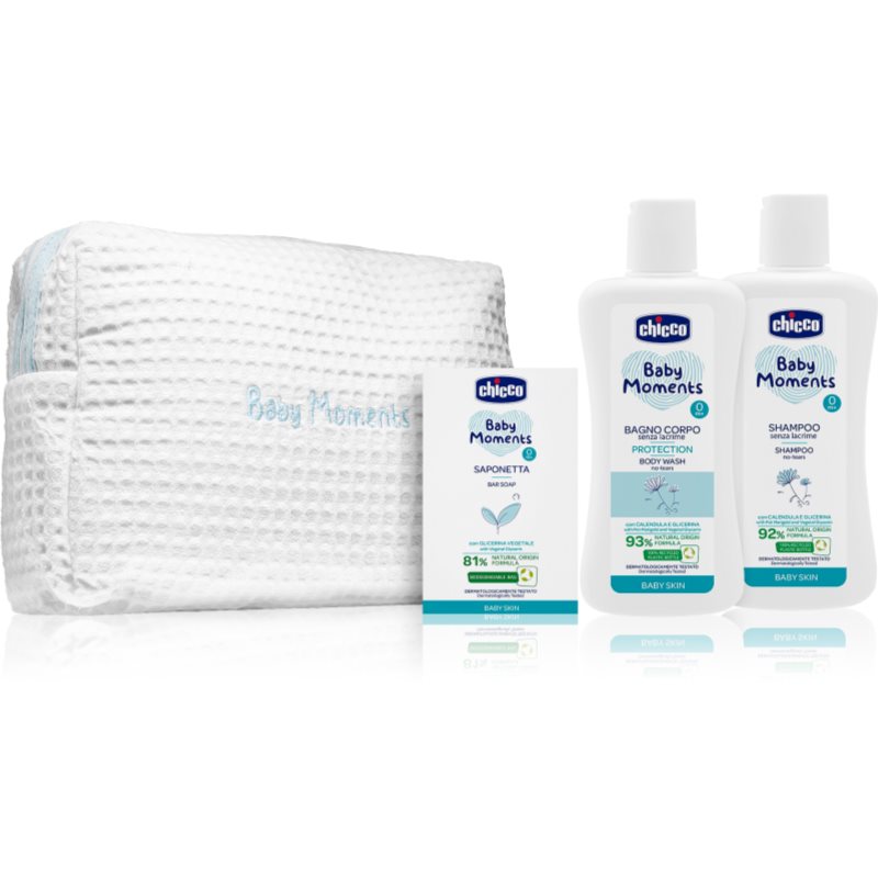 Chicco Baby Moments Blue dárková sada pro děti od narození - parfo.cz
