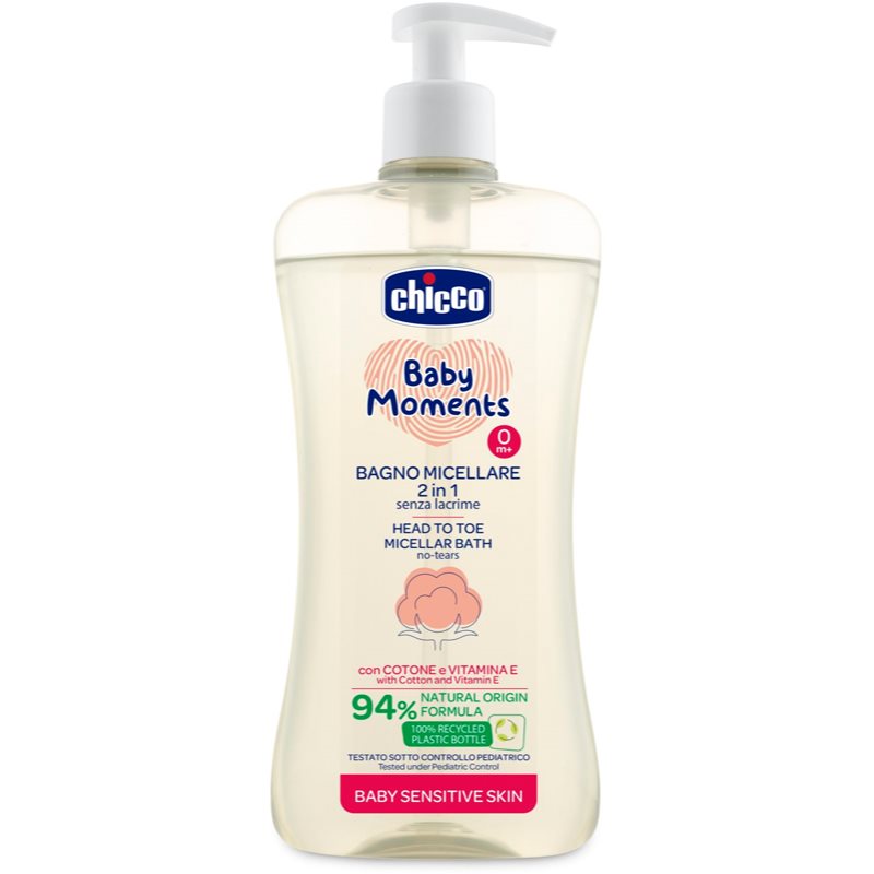 Chicco Baby Moments Sensitive micelární šampon na tělo a vlasy 500 ml - parfo.cz