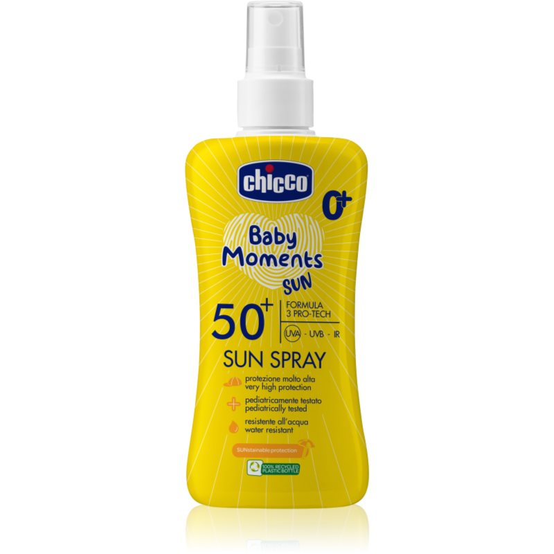 Chicco Baby Moments Sun opalovací sprej pro děti SPF 50+ 0 m+ 150 ml - parfo.cz