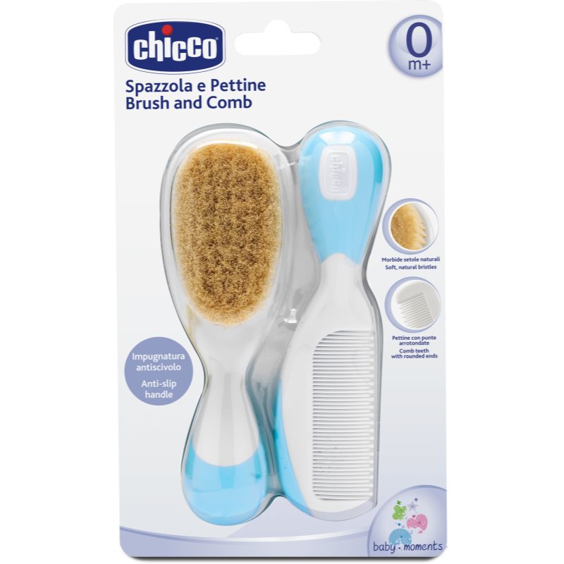 Chicco Baby Moments sada na vlasy 0m+ Blue - parfo.cz
