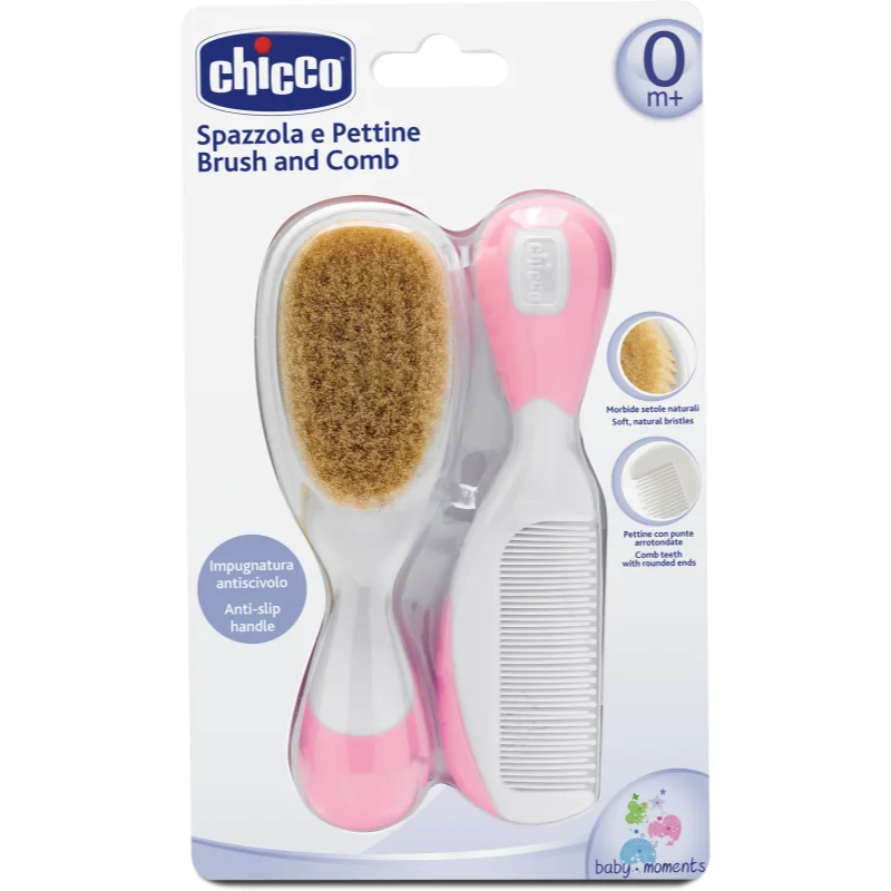 Chicco Baby Moments sada na vlasy 0m+ Pink 2 ks - parfo.cz