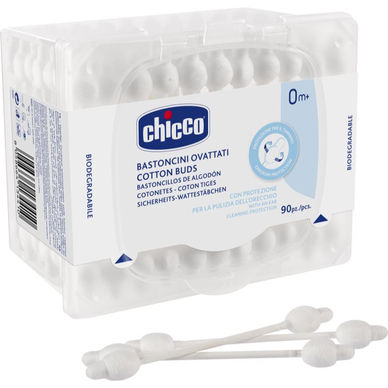 Chicco Hygiene vatové tyčinky pro děti od narození 0m+ 90 ks - parfo.cz